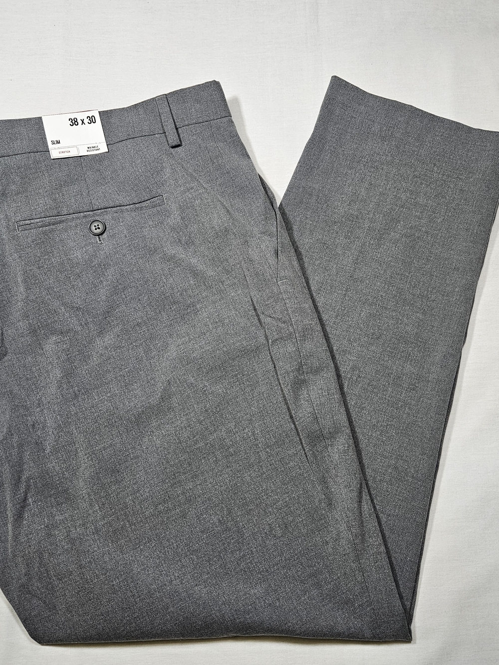 New Express Men's Extra Slim Fit Gray Stretch Suit Pants Size W38 L30 NWT